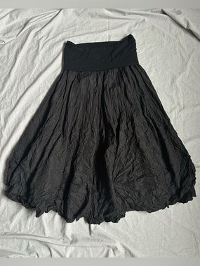 Vintage Frank Lyman Black Textured Maxi Skirt